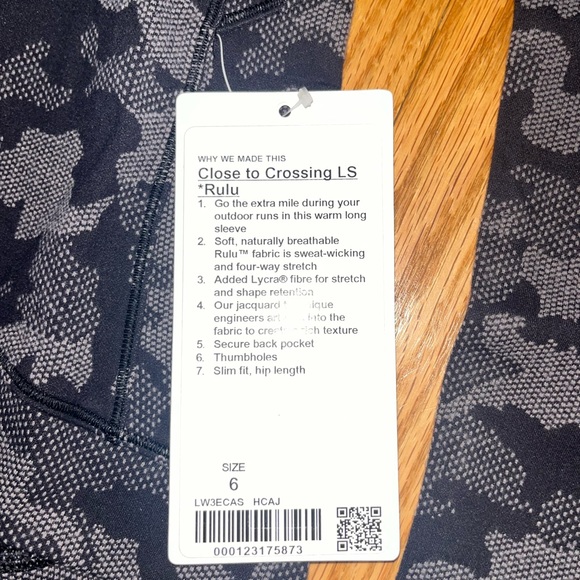 NWT Lululemon Close to Crossing Long Sleeve Top - Picture 6 of 6